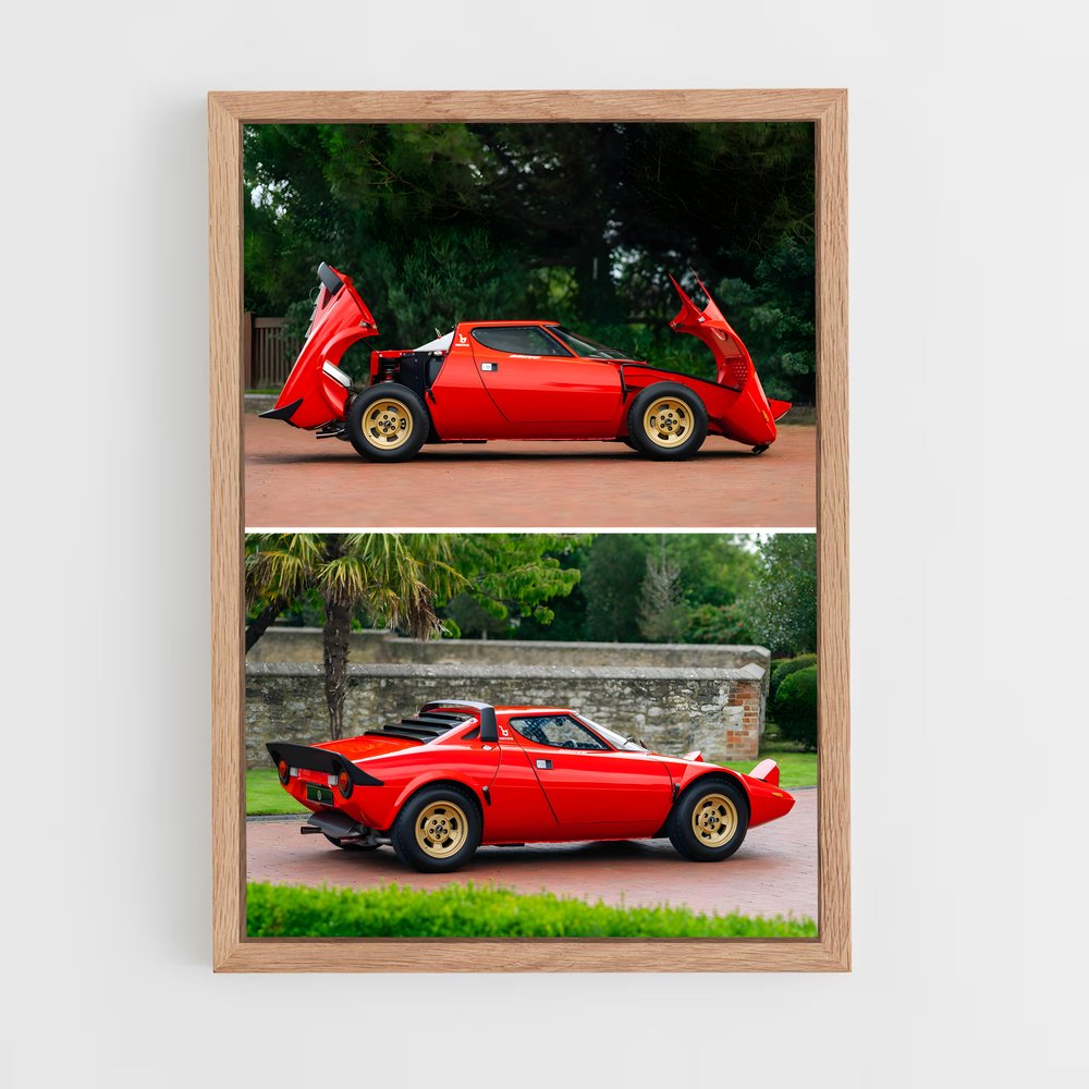 Poster Stratos Rouge – affiche Lancia (vue 4)